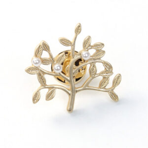 Alloy-tree-shape-brooch-pin-golden-scarf-clip-with-pearl-1