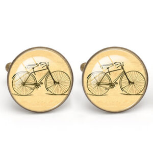 Customized-Vintage-Round-Copper-Glass-Bike-Cufflinks-1