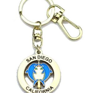 Customized-san-diego-california-dolphin-revolving-rotating-keychain