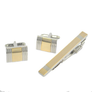 Manufacture-gold-and-silver-plating-cufflink-and-tie-clip-set-1