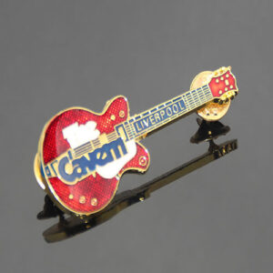 Musical Guitar Shaped Lapel Pins Cool Golden Plated