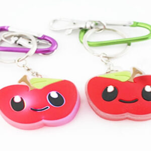 PVC Red Apple keychain with smile promotion gifts
