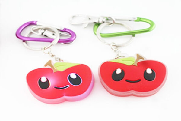 PVC Red Apple keychain with smile promotion gifts