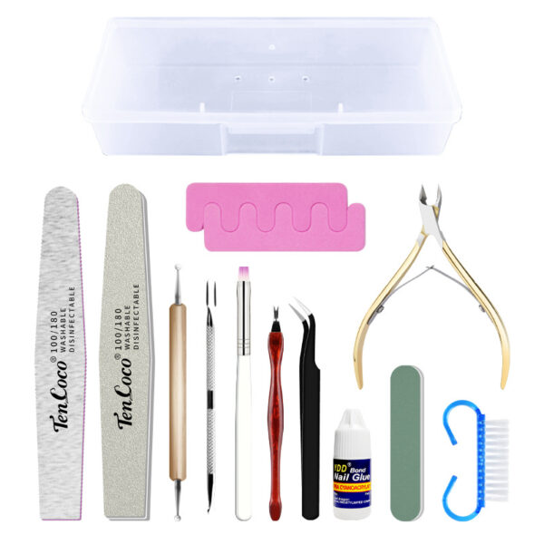 12-Piece Professional Nail Tool Set - Essential Tools for Nail Art - Image 4