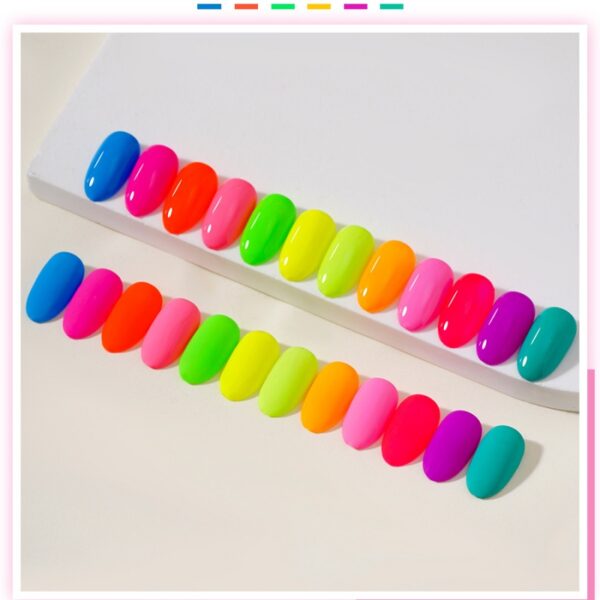 12-Color Dopamine Bright Nail Polish Set - Image 4