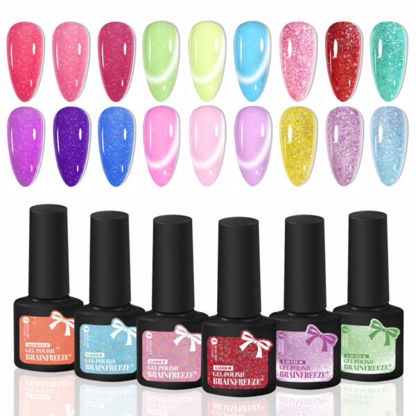 Holographic Glitter Nail Gel Polish for Manicure - Image 3