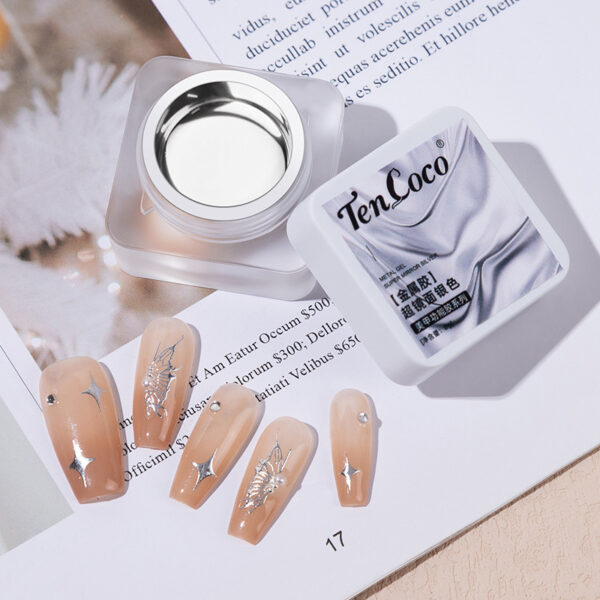Metallic Nail Art Gel - Shiny Colors for Creative Designs - Image 3