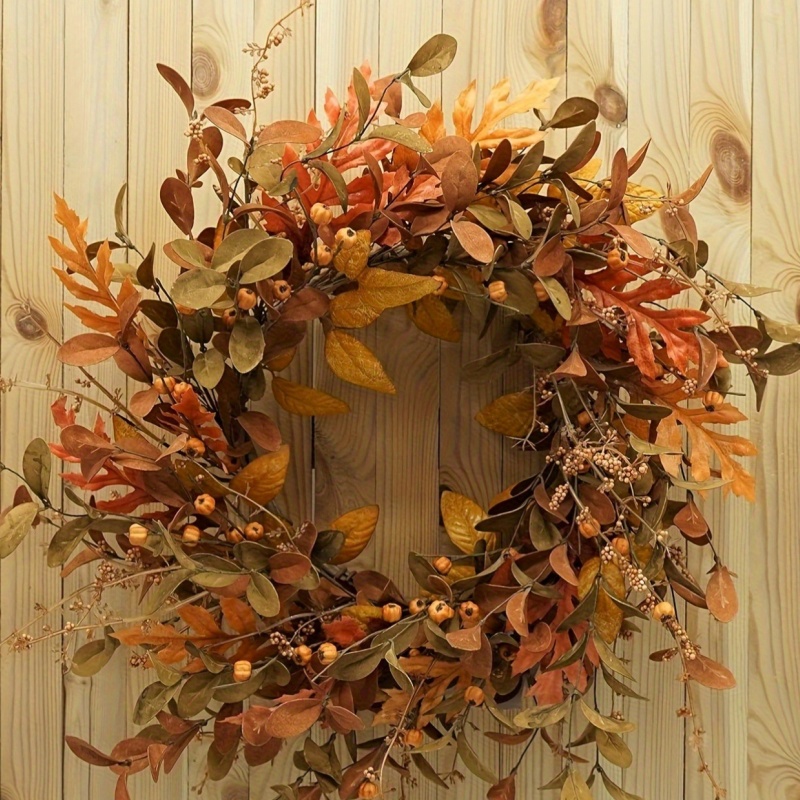 fall-harvest-wreath-with-maple-leaves-and-berries