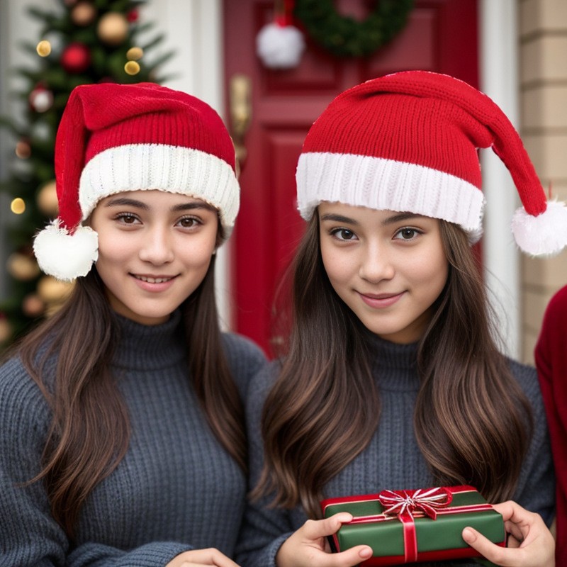 family-matching-red-santa-hats-christmas-accessory