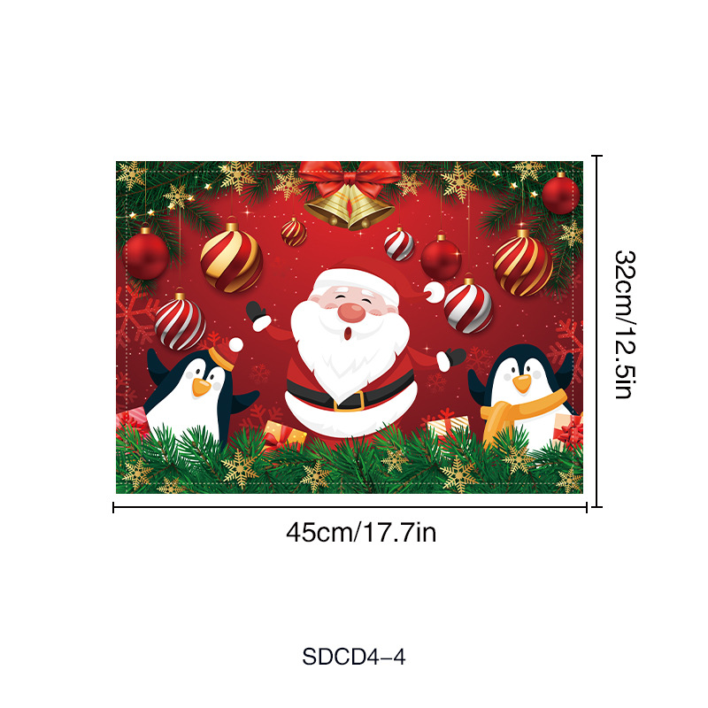 santa-pattern-holiday-placemats-for-table-decor